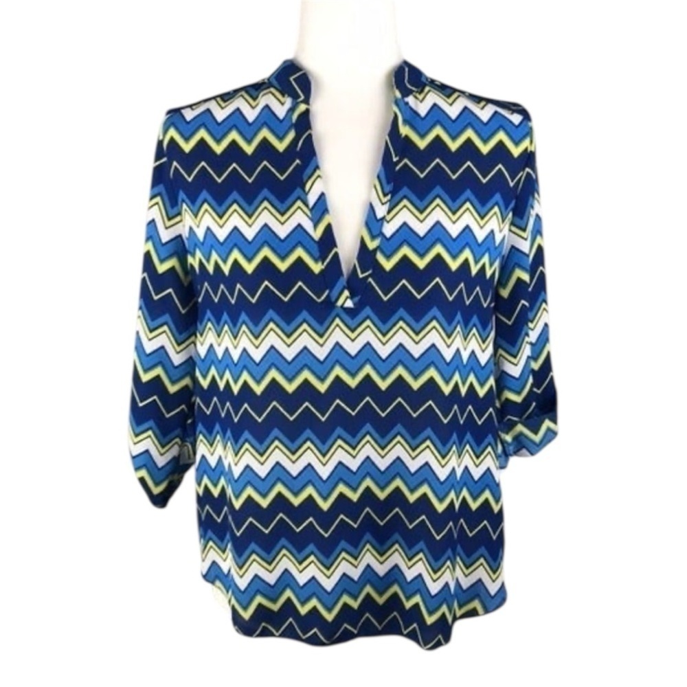 Wishful Park Multicolor V-Neck Blouse Size S